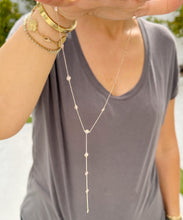 Load image into Gallery viewer, Minimalist 14k solid rose gold round cut diamond by the yard Y style bezel set necklace Pendant Bridal Gift For Her Wedding Gift 0.75ct