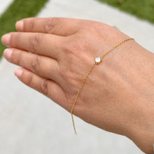 Load image into Gallery viewer, 14k Solid Yellow Gold Bracelet Moissanite Bracelet Gold Chain Diamond Bracelet, Chain Moissanite Bracelet Prong Set 0.25ctw Minimalist Style