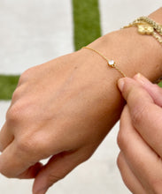 Load image into Gallery viewer, 14k Solid Yellow Gold Bracelet CVD Diamond Bracelet Gold Chain Diamond Bracelet, Chain Diamond Bracelet Prong Set 0.25ctw Minimalist Style