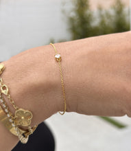 Load image into Gallery viewer, 14k Solid Yellow Gold Bracelet Moissanite Bracelet Gold Chain Diamond Bracelet, Chain Moissanite Bracelet Prong Set 0.25ctw Minimalist Style