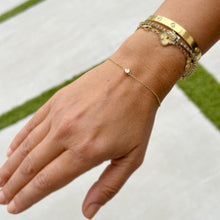 Load image into Gallery viewer, 14k Solid Yellow Gold Bracelet Moissanite Bracelet Gold Chain Diamond Bracelet, Chain Moissanite Bracelet Prong Set 0.25ctw Minimalist Style