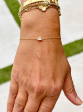 Load image into Gallery viewer, 14k Solid Yellow Gold Bracelet CVD Diamond Bracelet Gold Chain Diamond Bracelet, Chain Diamond Bracelet Prong Set 0.25ctw Minimalist Style