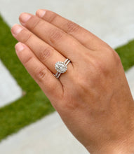 Load image into Gallery viewer, GIA Certified Natural Oval Cut Moissanite And Round Cut Sides Engagement Ring And Matching Band Halo Bridal Set 14K Solid Yellow Gold 1.80ctw