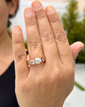 Load image into Gallery viewer, 14k Solid Rose Gold Round Cut Moissanite Engagement Ring Tension Set Ring Solitaire Propose Ring Anniversary Ring Wedding Ring 1.75ctw