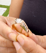 Load image into Gallery viewer, GIA Certified Natural Round Cut Diamond Engagement Ring Tension Set Ring Propose Ring 14k Solid Rose Gold Women's Wedding Ring For Her 1.50