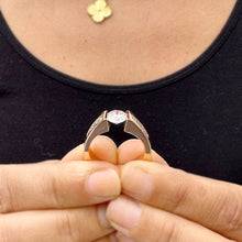 Load image into Gallery viewer, IGI Certified 14k Solid Rose Gold Round Cut Diamond Engagement Ring Tension Set Ring Propose Ring Anniversary Wedding Ring 1.70ctw