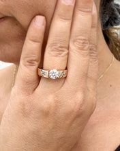 Load image into Gallery viewer, 14k Solid Rose Gold Round Cut Moissanite Engagement Ring Tension Set Ring Solitaire Propose Ring Anniversary Ring Wedding Ring 1.75ctw