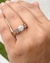 Load image into Gallery viewer, 14k Solid Rose Gold Round Cut Moissanite Engagement Ring Tension Set Ring Solitaire Propose Ring Anniversary Ring Wedding Ring 1.75ctw