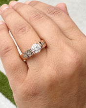 Load image into Gallery viewer, GIA Certified Natural Round Cut Diamond Engagement Ring Tension Set Ring Propose Ring 14k Solid Rose Gold Women's Wedding Ring For Her 1.50