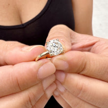 Load image into Gallery viewer, Round Cut Natural Diamond Engagement Ring Solitaire Ring 14k Solid Yellow Gold Bridal Ring Wedding Ring Four Prong Set 1.20ct F-VS2