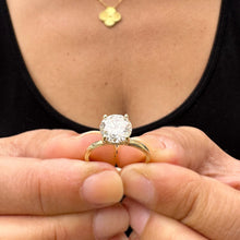 Load image into Gallery viewer, Round Cut Natural Diamond Engagement Ring Solitaire Ring 14k Solid Yellow Gold Bridal Ring Wedding Ring Four Prong Set 1.20ct F-VS2