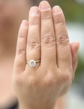 Load image into Gallery viewer, Round cut Moissanite Engagement Ring 14k Solid Yellow Gold Bridal Ring Wedding Ring Anniversary Ring Solitaire Four Prong Set 2.00ct