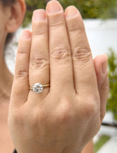 Load image into Gallery viewer, Round cut Moissanite Engagement Ring 14k Solid Yellow Gold Bridal Ring Wedding Ring Anniversary Ring Solitaire Four Prong Set 2.00ct