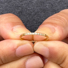 Load image into Gallery viewer, Round Cut Natural Diamonds Band Minimalist Dainty Stackable Band 1.30mm 14k Solid Yellow Gold Anniversary Band Bridal Band Pave Set 0.05ctw