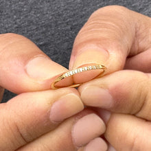 Load image into Gallery viewer, Round Cut Natural Diamonds Band Minimalist Dainty Stackable Band 1.30mm 14k Solid Yellow Gold Anniversary Band Bridal Band Pave Set 0.05ctw