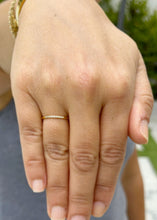 Load image into Gallery viewer, Round Cut Natural Diamonds Band Minimalist Dainty Stackable Band 1.30mm 14k Solid Yellow Gold Anniversary Band Bridal Band Pave Set 0.05ctw