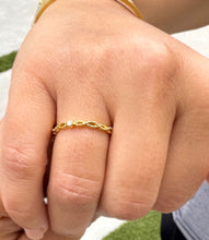 Load image into Gallery viewer, Round Cut Natural Diamond Band Minimalist Braided Style Stackable Band 14k Solid Yellow Gold Anniversary Bridal Solitaire Band Gift 0.05