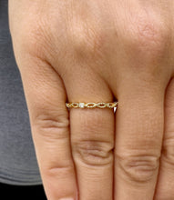 Load image into Gallery viewer, Round Cut Natural Diamond Band Minimalist Braided Style Stackable Band 14k Solid Yellow Gold Anniversary Bridal Solitaire Band Gift 0.05