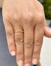 Load image into Gallery viewer, Round Cut Natural Diamond Band Minimalist Braided Style Stackable Band 14k Solid Yellow Gold Anniversary Bridal Solitaire Band Gift 0.05