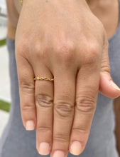 Load image into Gallery viewer, Round Cut Natural Diamond Band Minimalist Braided Style Stackable Band 14k Solid Yellow Gold Anniversary Bridal Solitaire Band Gift 0.05