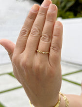 Load image into Gallery viewer, Round Cut Natural Diamond Band Minimalist Braided Style Stackable Band 14k Solid Yellow Gold Anniversary Bridal Solitaire Band Gift 0.05