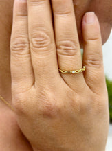 Load image into Gallery viewer, Round Cut Natural Diamond Band Minimalist Braided Style Stackable Band 14k Solid Yellow Gold Anniversary Bridal Solitaire Band Gift 0.05