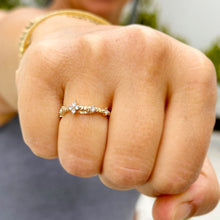 Load image into Gallery viewer, Round Cut CVD Diamonds Band Minimalist Stackable Band 14k Solid Yellow Gold Anniversary Band Bridal Band Prong Set 0.35ctw