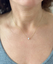 Load image into Gallery viewer, Round Cut CVD Diamond Pendant And Chain Solitaire Minimalist Dainty 14k Solid Yellow Gold Necklace And Chain Bridal Wedding Gift 0.50ct