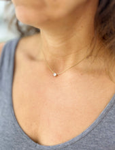 Load image into Gallery viewer, Round Cut CVD Diamond Pendant And Chain Solitaire Minimalist Dainty 14k Solid Yellow Gold Necklace And Chain Bridal Wedding Gift 0.50ct