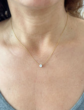 Load image into Gallery viewer, Round Cut Moissanie Pendant And Chain Solitaire Minimalist Dainty 14k Solid Yellow Gold Necklace And Chain Bridal Wedding Gift 0.50ct