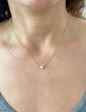 Load image into Gallery viewer, Round Cut CVD Diamond Pendant And Chain Solitaire Minimalist Dainty 14k Solid Yellow Gold Necklace And Chain Bridal Wedding Gift 0.50ct