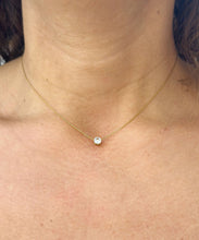 Load image into Gallery viewer, Round Cut CVD Diamond Pendant And Chain Solitaire Minimalist Dainty 14k Solid Yellow Gold Necklace And Chain Bridal Wedding Gift 0.50ct
