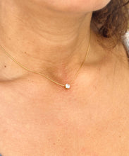 Load image into Gallery viewer, Round Cut Moissanie Pendant And Chain Solitaire Minimalist Dainty 14k Solid Yellow Gold Necklace And Chain Bridal Wedding Gift 0.50ct