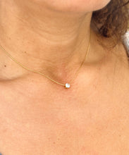 Load image into Gallery viewer, Round Cut CVD Diamond Pendant And Chain Solitaire Minimalist Dainty 14k Solid Yellow Gold Necklace And Chain Bridal Wedding Gift 0.50ct