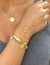 Load image into Gallery viewer, Round Cut CVD Diamond Bracelet Chain Diamond Bracelet 14k Solid Yellow Gold Bracelet Prong Set Four Diamonds Style 0.20ct Minimalist Style