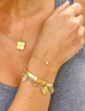 Load image into Gallery viewer, 14k Solid Yellow Gold Bracelet Moissanite Bracelet Gold Chain Four Stone Style, Chain Moissanite Bracelet Prong Set 0.20ctw Minimalist Style