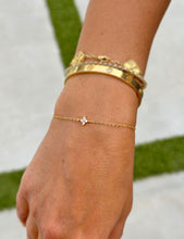 Load image into Gallery viewer, 14k Solid Yellow Gold Bracelet Moissanite Bracelet Gold Chain Four Stone Style, Chain Moissanite Bracelet Prong Set 0.20ctw Minimalist Style