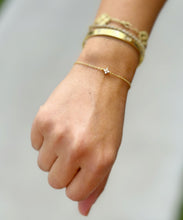 Load image into Gallery viewer, Round Cut CVD Diamond Bracelet Chain Diamond Bracelet 14k Solid Yellow Gold Bracelet Prong Set Four Diamonds Style 0.20ct Minimalist Style