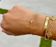 Load image into Gallery viewer, Round Cut CVD Diamond Bracelet Chain Diamond Bracelet 14k Solid Yellow Gold Bracelet Prong Set Four Diamonds Style 0.20ct Minimalist Style