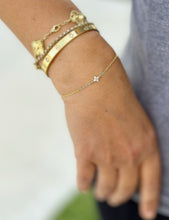 Load image into Gallery viewer, Round Cut CVD Diamond Bracelet Chain Diamond Bracelet 14k Solid Yellow Gold Bracelet Prong Set Four Diamonds Style 0.20ct Minimalist Style