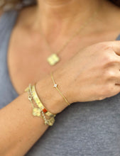 Load image into Gallery viewer, Round Cut CVD Diamond Bracelet Chain Diamond Bracelet 14k Solid Yellow Gold Bracelet Prong Set Four Diamonds Style 0.20ct Minimalist Style