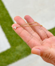 Load image into Gallery viewer, Round Cut CVD Diamond Bracelet Chain Diamond Bracelet 14k Solid Yellow Gold Bracelet Prong Set Four Diamonds Style 0.20ct Minimalist Style