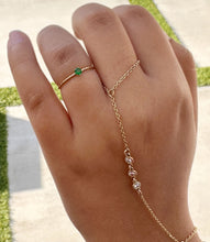 Load image into Gallery viewer, Round Cut Natural Green Emerald Ring 14K Solid Yellow Gold Minimalist Engagement Ring Solitaire Ring Wedding Ring Bridal Ring Gift 0.15ctw