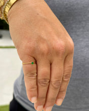 Load image into Gallery viewer, Round Cut Natural Green Emerald Ring 14K Solid Yellow Gold Minimalist Engagement Ring Solitaire Ring Wedding Ring Bridal Ring Gift 0.15ctw