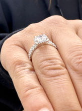 Load image into Gallery viewer, Cushion Cut And Round Cut Sides Diamond Engagement Ring And Matching Band IGI Certified 14k Solid White Gold Wedding Set 4.00ct F-VS2