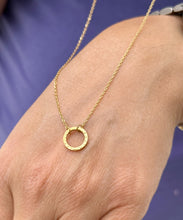 Load image into Gallery viewer, Circle of Love Circle Life Pendent And Chain in 14K Solid Yellow Gold Necklace Minimalist Style Wedding Bridal And Anniversary Gift For Her