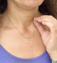 Load image into Gallery viewer, Circle of Love Circle Life Pendent And Chain in 14K Solid Yellow Gold Necklace Minimalist Style Wedding Bridal And Anniversary Gift For Her