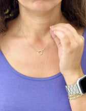 Load image into Gallery viewer, Circle of Love Circle Life Pendent And Chain in 14K Solid Yellow Gold Necklace Minimalist Style Wedding Bridal And Anniversary Gift For Her