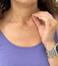 Load image into Gallery viewer, Circle of Love Circle Life Pendent And Chain in 14K Solid Yellow Gold Necklace Minimalist Style Wedding Bridal And Anniversary Gift For Her