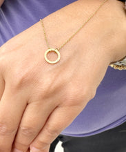 Load image into Gallery viewer, Circle of Love Circle Life Pendent And Chain in 14K Solid Yellow Gold Necklace Minimalist Style Wedding Bridal And Anniversary Gift For Her